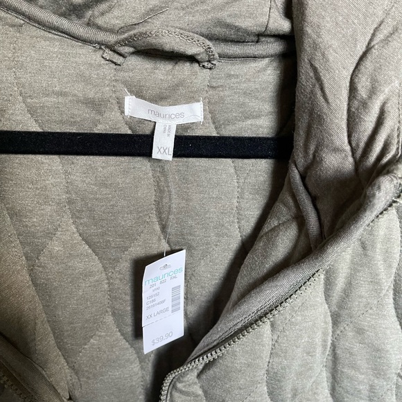 NWT Maurices army green hooded vest - Picture 3 of 4